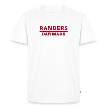 Randers Denmark Bold Red Typography - Men's Premium Organic T-Shirt - white - Front - Nico (187cm)