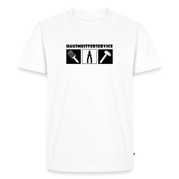 Janitor Service - Men's Premium Organic T-Shirt - white - Front - Nico (187cm)