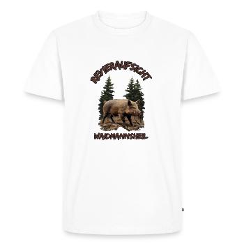 Jäger-Waidmannsheil Revieraufsicht-Wildschwein - Men's Premium Organic T-Shirt - white - Front - Nico (187cm)