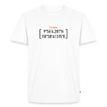 Paradis - T-shirt Premium bio Homme - blanc - Devant - Nico (187cm)