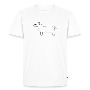 Chien dessiné - T-shirt Premium bio Homme - blanc - Devant - Nico (187cm)