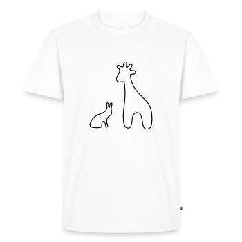 giraffe hare best friends - T-shirt Premium bio Homme - blanc - Devant - Nico (187cm)