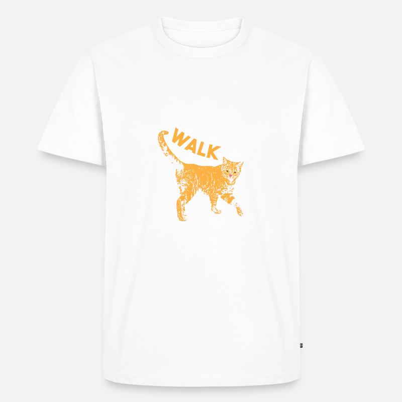 Catwalk - Katze - Männer Premium Bio T-Shirt - Weiß