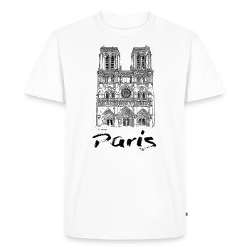 PD Moreno Notre Dame Church Paris - T-shirt Premium bio Homme - blanc - Devant - Nico (187cm)