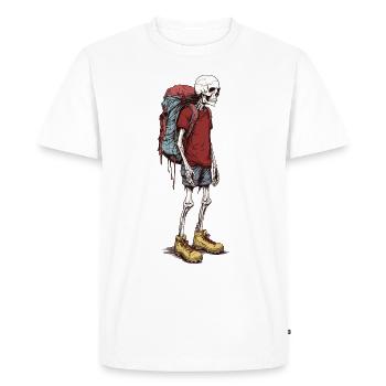 Hiking till death colored - Men's Premium Organic T-Shirt - white - Front - Nico (187cm)
