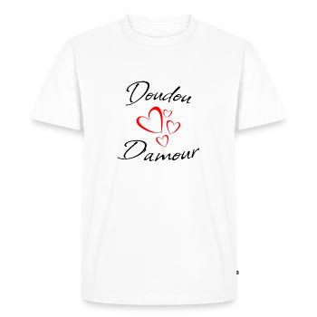 Doudou d amour - T-shirt Premium bio Homme - blanc - Devant - Nico (187cm)