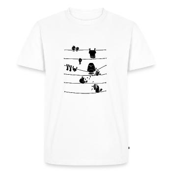 Oiseaux à rayures Birdie Illustration Gift - T-shirt Premium bio Homme - blanc - Devant - Nico (187cm)