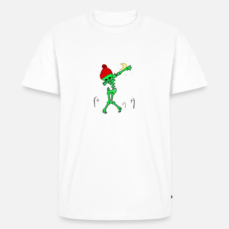 Skelett Comic - Männer Premium Bio T-Shirt - Weiß