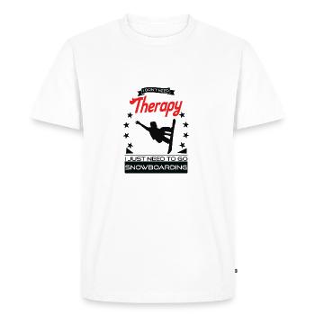 Snowboard - Mieux que la thérapie - cadeau - T-shirt Premium bio Homme - blanc - Devant - Nico (187cm)