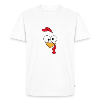 visage dinde bande dessinée yeux poulet Face Humour lol - T-shirt Premium bio Homme - blanc - Devant - Nico (187cm)