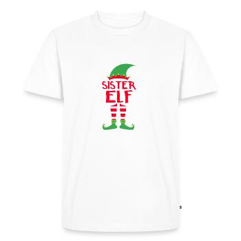 Sister Elf - Christmas Family Gift Xmas - Men's Premium Organic T-Shirt - white - Front - Nico (187cm)