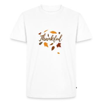 Remerciement Automne Thanksgiving Day cadeau Fall Love - T-shirt Premium bio Homme - blanc - Devant - Nico (187cm)