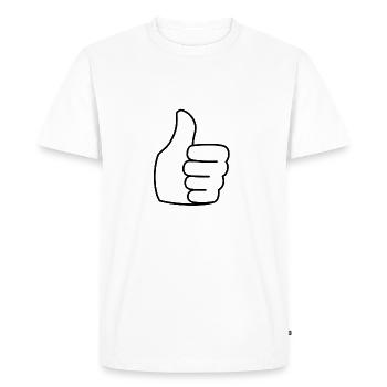 thumbs up - Men's Premium Organic T-Shirt - white - Front - Nico (187cm)