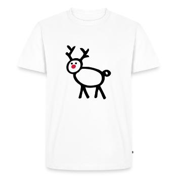 Stick Figure cerf renne motif drôle - T-shirt Premium bio Homme - blanc - Devant - Nico (187cm)