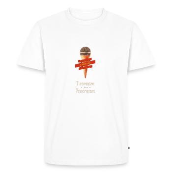 retro micro karaoke singing performance vintage ice cream - Men's Premium Organic T-Shirt - white - Front - Nico (187cm)