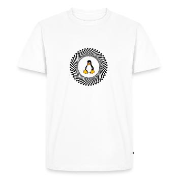 Computer System Pingouin Nerd pc inside programme lo - T-shirt Premium bio Homme - blanc - Devant - Nico (187cm)