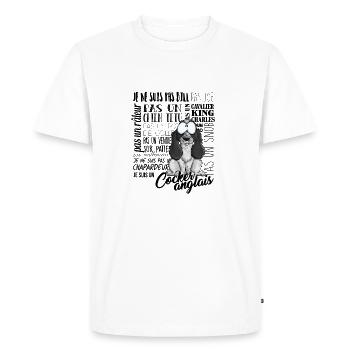 Je Suis Cocker Anglais Noir Blanc Mouche - nrFR - T-shirt Premium bio Homme - blanc - Devant - Nico (187cm)