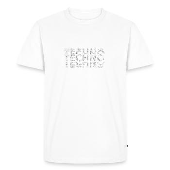 Techno Bass Music Shirt - T-shirt Premium bio Homme - blanc - Devant - Nico (187cm)
