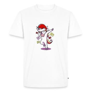 drôle Unicorn Noël doux anniversaire cadeau - T-shirt Premium bio Homme - blanc - Devant - Nico (187cm)