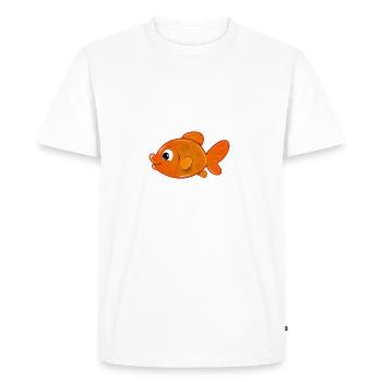 Cute Funny Cute Fish Comic Drawing T-Shirt - Men's Premium Organic T-Shirt - white - Front - Nico (187cm)