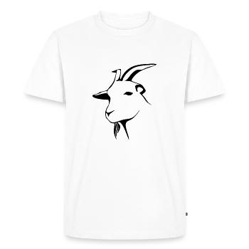 chèvre - T-shirt Premium bio Homme - blanc - Devant - Nico (187cm)