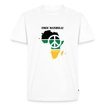 free mandela - T-shirt Premium bio Homme - blanc - Devant - Nico (187cm)
