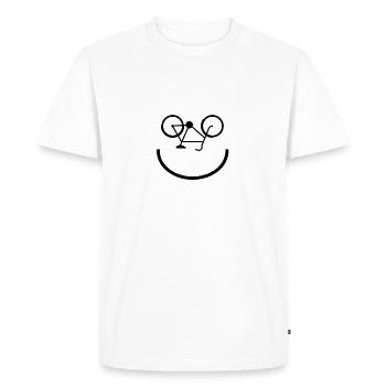 biker vélo smileys smileys T-shirt - T-shirt Premium bio Homme - blanc - Devant - Nico (187cm)