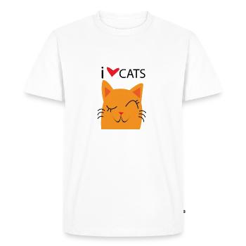 J'adore les chats - T-shirt Premium bio Homme - blanc - Devant - Nico (187cm)
