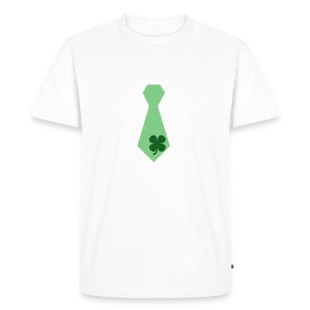 Shamrocks Tie Saint-Patrick vert irlandais - T-shirt Premium bio Homme - blanc - Devant - Nico (187cm)