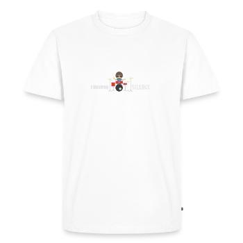 Je détruis Drums Silence DrummerGiftShop batteur - T-shirt Premium bio Homme - blanc - Devant - Nico (187cm)