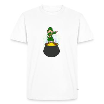 Leprechaun Drabbing drôle St Patricks Day Dab Gold - T-shirt Premium bio Homme - blanc - Devant - Nico (187cm)