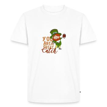 Saint-Patrick Sports Football américain cadeau - T-shirt Premium bio Homme - blanc - Devant - Nico (187cm)