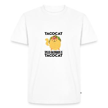 Tacocat Backward Tacocat Mexico Taco - Men's Premium Organic T-Shirt - white - Front - Nico (187cm)