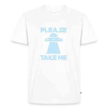 Alien - Kidnapping - Take - away - UFO - Gift - Men's Premium Organic T-Shirt - white - Front - Nico (187cm)