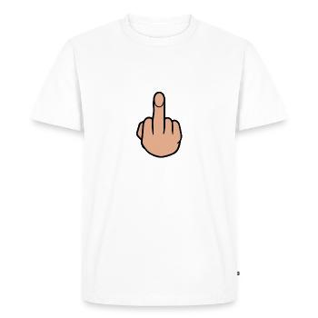 middle finger - Men's Premium Organic T-Shirt - white - Front - Nico (187cm)