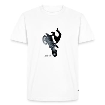 bike Jump Motorcycle Stunt Motocross Sport Biker lol - Men's Premium Organic T-Shirt - white - Front - Nico (187cm)
