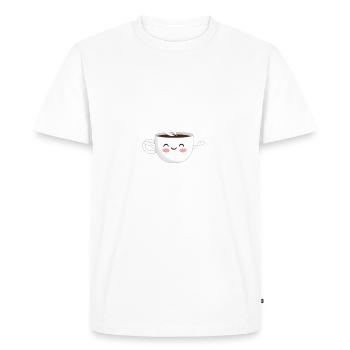 Café - cerveau - buveurs de café - Cadeau - T-shirt Premium bio Homme - blanc - Devant - Nico (187cm)