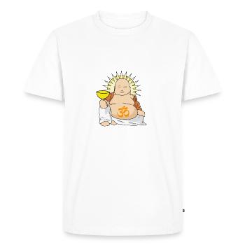 Bouddha bouddhisme Siddhartha Gautama Yogi Yoga OM - T-shirt Premium bio Homme - blanc - Devant - Nico (187cm)