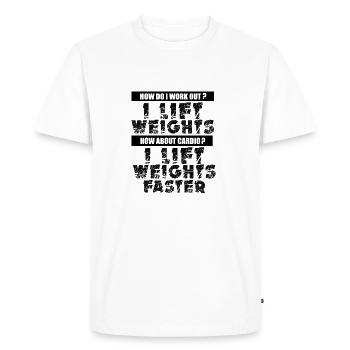 Maillot Fitness Lifter GYM - T-shirt Premium bio Homme - blanc - Devant - Nico (187cm)