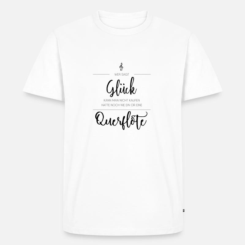 Querflöte Instrument Geschenk - Männer Premium Bio T-Shirt - Weiß