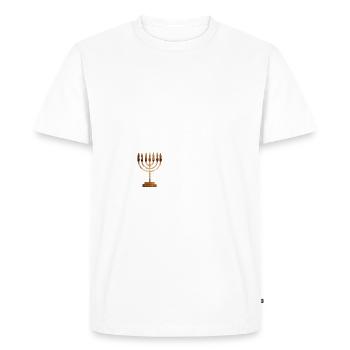 Matzo Matzo Drôle MENORAH HANUKKAH - T-shirt Premium bio Homme - blanc - Devant - Nico (187cm)