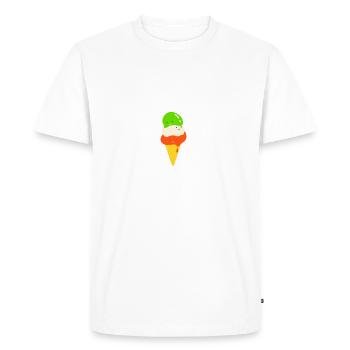 Glace italienne crème glacée gaufres cadeau été - T-shirt Premium bio Homme - blanc - Devant - Nico (187cm)