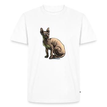 sushi le chat sphynx - T-shirt Premium bio Homme - blanc - Devant - Nico (187cm)