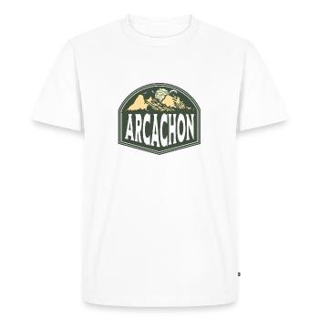 Bassin d’Arcachon, Dune du Pilat, France - T-shirt Premium bio Homme - blanc - Devant - Nico (187cm)