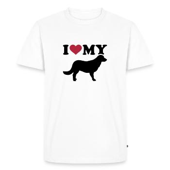 Flat Coated Retriever - T-shirt Premium bio Homme - blanc - Devant - Nico (187cm)
