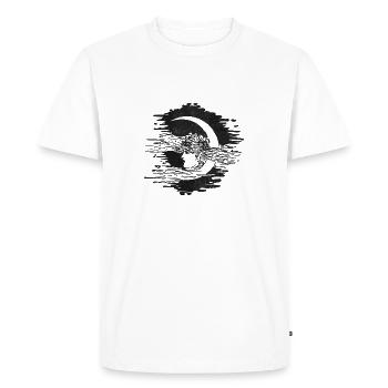 Woman and crescent moon illustration - Men's Premium Organic T-Shirt - white - Front - Nico (187cm)