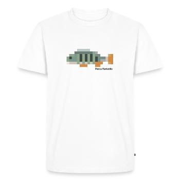 Perch - Perca fluviatilis pixelated - Men's Premium Organic T-Shirt - white - Front - Nico (187cm)