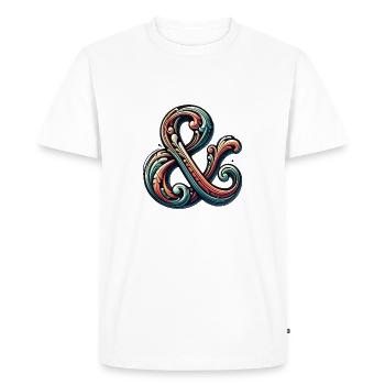 Icône Signe élégant Logo Emblème Pour Et - T-shirt Premium bio Homme - blanc - Devant - Nico (187cm)