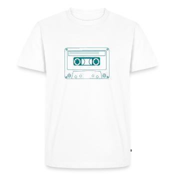Oldschool Hip Hop cassette - Men's Premium Organic T-Shirt - white - Front - Nico (187cm)