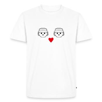 Playmobil Playmobil Coeur Design Hommes - T-shirt Premium bio Homme - blanc - Devant - Nico (187cm)